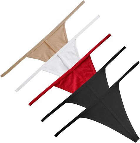 AROOMVE 5Pack Women Sexy Thong Cotton Panty Low Cut G-Strings Seamless Underwear in Kuwait