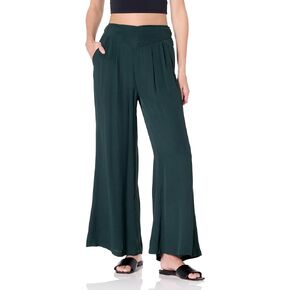 Angie Women's V-Yoke Wide Leg Pant in Satin in Saudi Arabia