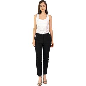 SANDY & SID Womens Work Pants Mid Waist Slim Fit Cropped Ankled Length Straight Leg Trousers Summer Daily Casual Office in Kuwait