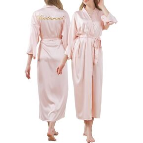 owiter LONG Satin Robe for women Bride and Bridesmaid Dressing robe for Wedding Party 6052 in Saudi Arabia