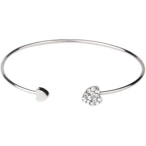 M MARGMATIVO Women's Sterling Silver Full Brick Peach Heart Open Bracelet, Korean Fashion Bracelet in Saudi Arabia