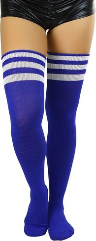 ToBeInStyle Women’s Vintage Athletic Acrylic Thigh High w/Triple Striped Top in Saudi Arabia