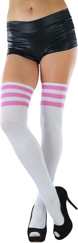 ToBeInStyle Women’s Vintage Athletic Acrylic Thigh High w/Triple Striped Top in Saudi Arabia