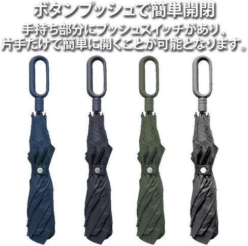 Lexon MiniHook Umbrella - Windproof Travel Umbrella, Unique Carabiner Handle for Quick Access, Foldable and Durable Polyester Material, Ideal for Everyday Use - Black in Kuwait