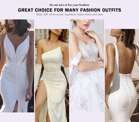 حمالة صدر نسائية من Wekofi على شكل حرف V بدون حمالات بدون حمالات، حمالة صدر لاصقة غير مرئية مبطنة (D، أسود) in Kuwait