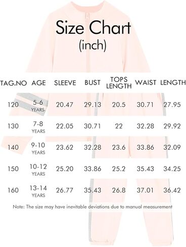 Meikulo بدلة رياضية للبنات مكونة من قطعتين للأطفال، سويت شيرت بسحاب وسراويل رياضية للركض، مجموعة من 5 إلى 14 سنة in Kuwait