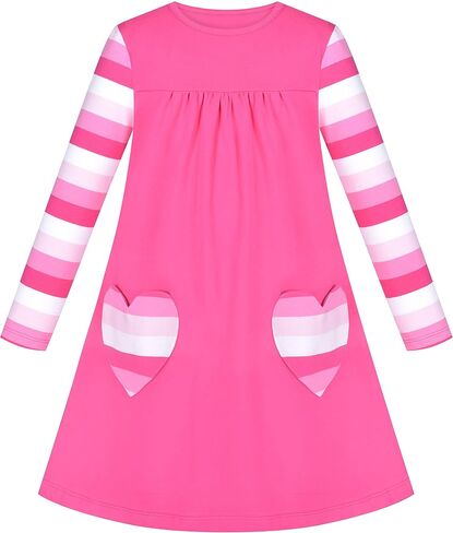 Sunny Fashion Girls Outfit Set 2 Piece Cotton Heart Casual Dresss Top Pants in Saudi Arabia