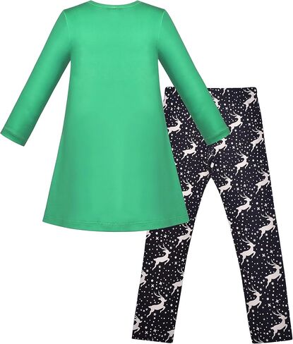 Sunny Fashion Girls Outfit Set 2 Piece Cotton Heart Casual Dresss Top Pants in Saudi Arabia
