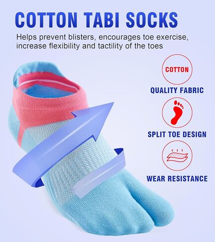 جوارب تابي النسائية نو شو سبليت تو لصندل فليب فلوب نينجا اليابان قطن 6 قطع in Kuwait