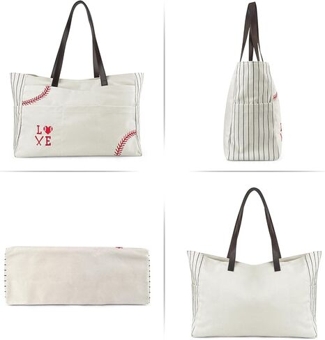 Gabigaba Woman Baseball Tote Handbag Large Oversize Casual Canvas Sports Mom Beach Travel Bag in Kuwait