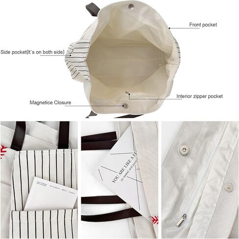 Gabigaba Woman Baseball Tote Handbag Large Oversize Casual Canvas Sports Mom Beach Travel Bag in Kuwait