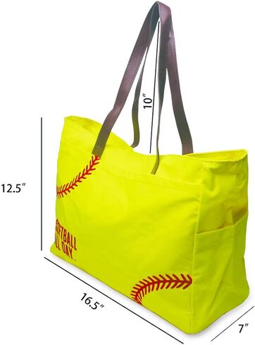 Gabigaba Woman Baseball Tote Handbag Large Oversize Casual Canvas Sports Mom Beach Travel Bag in Kuwait