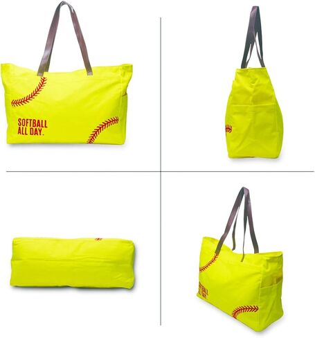 Gabigaba Woman Baseball Tote Handbag Large Oversize Casual Canvas Sports Mom Beach Travel Bag in Kuwait