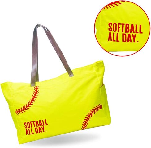 Gabigaba Woman Baseball Tote Handbag Large Oversize Casual Canvas Sports Mom Beach Travel Bag in Kuwait