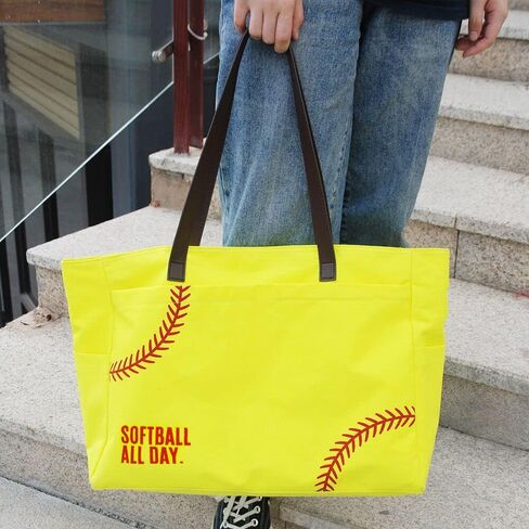 Gabigaba Woman Baseball Tote Handbag Large Oversize Casual Canvas Sports Mom Beach Travel Bag in Kuwait