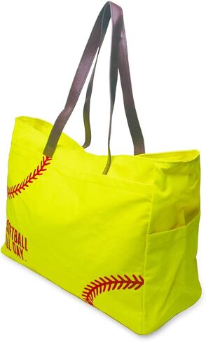 Gabigaba Woman Baseball Tote Handbag Large Oversize Casual Canvas Sports Mom Beach Travel Bag in Kuwait
