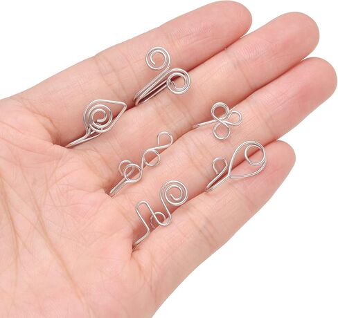 fxiqini 24 قطعة حلقات الأنف الحاجز وهمية مجموعة الأذن كليب غير ثقب وهمية الأنف الكفة عين الشر فراشة تشيكوسلوفاكيا كريستال فو الأنف الدائري الأصفاد الأنف الأفريقية للنساء لهجة الفضة in Kuwait