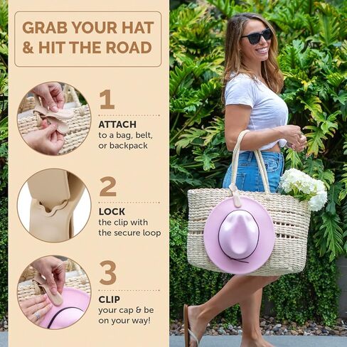 مشبك قبعة مغناطيسي للسفر من Ozueccr - حامل قبعة مغناطيسي عالي القوة يناسب السفر على الحقائب والأمتعة وحقائب الظهر والمحافظ وحقائب اليد... in Kuwait