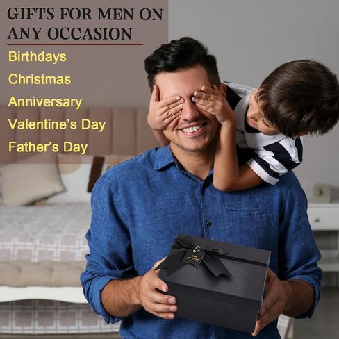 Paterr Valentines Men's Gift Set with Deer Long Billfold Rodeo Western Wallet Buckle Engraved Leather Belt Hole Puncher Accessory Set Deer Hunting Gifts Set with Gift Box for Boyfriend Husband Dad in Saudi Arabia