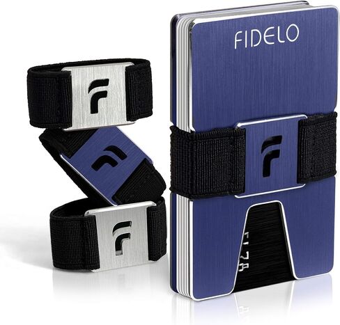 محفظة Fidelo Minimalist للرجال - محفظة رفيعة لمنع RFID للرجال وحامل بطاقات الائتمان. ألياف الكربون 3K. المحفظة المدمجة تأتي مع 4 أشرطة نقدية (أسود، رمادي داكن، رمادي فاتح وأزرق) - برستيج in Kuwait