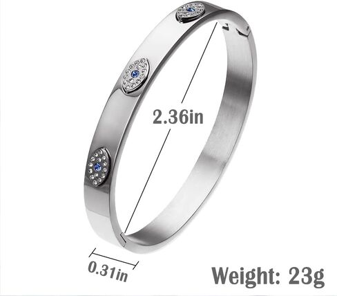 NIGHTCRUZ Evil Eye Bangel Bracelet, Stainless Steel Bangle Cuff for Men Women in Kuwait