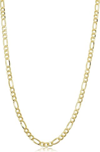Kooljewelry 14k Yellow Gold Filled Solid Figaro Link Chain Necklace for Men and Women (3.3 mm, 4.2 mm, 5.2 mm, 6 mm, 7.8 mm or 8.6 mm) in Saudi Arabia