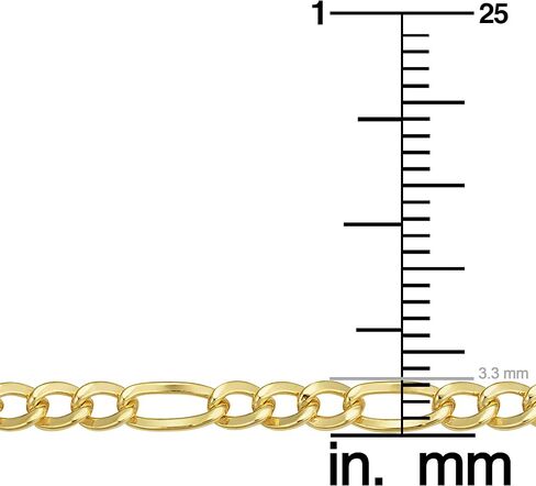 Kooljewelry 14k Yellow Gold Filled Solid Figaro Link Chain Necklace for Men and Women (3.3 mm, 4.2 mm, 5.2 mm, 6 mm, 7.8 mm or 8.6 mm) in Saudi Arabia