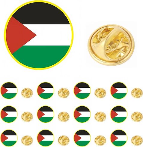 12/25/50/100 قطعة صغيرة مستديرة فلسطين العلم التلبيب دبوس العلم الفلسطيني شارة بدبابيس السائبة in Kuwait