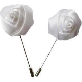 6 pcs Satin Rose Lapel Pins,YYCRAFT Men's Flower Boutonniere Pins for Party Business Wedding Suit