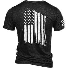 Nine Line American Flag Symbol of Freedom Patriotic T-Shirt - Veteran Company America Stars and Stripes and Dropline Logo