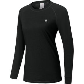 Little Donkey Andy Women's Lightweight Thermal Underwear Tops, Wool Base Layer Winter Long Sleeve Shirts, Quick Dry Wicking in Saudi Arabia