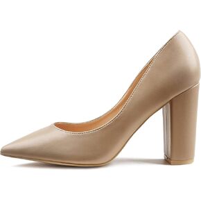 JOY IN LOVE Chunky Heels for Women High Block Heel Pointy Toe Dress Work Pumps in Kuwait