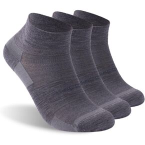 ZEAL WOOD 3 Pairs Mens Womens Merino Wool Ankle Athletic Socks Low Cut Running Golf Tennis Hiking Socks Quarter in Kuwait