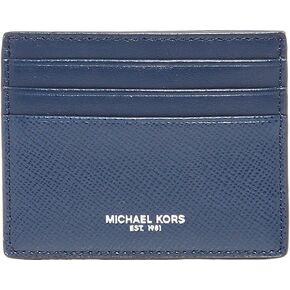 Michael Kors Men's Harrison Leather Card Case, Navy, One Size in Saudi Arabia