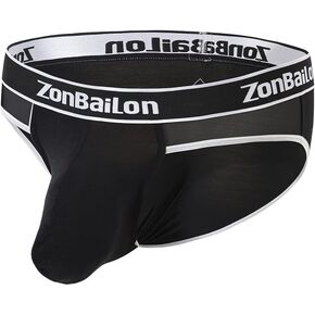 ZONBAILON Mens Front Opening Fly Access Briefs Low Rise Bulge Enhancing Pouch Tagless Bamboo Viscose Underwear Pack