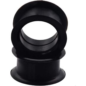 Pair 3/4" (19MM) BLACK SILICONE EYELET TUNNELS Double Flare Gauges Thin Soft Flexible Flesh Plugs (2pcs), Silicone, no gemstone in Saudi Arabia