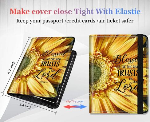 Passport Wallets and Vaccine Card Holder Combo,RFID Blocking Leather Passport Holder Cover Case with CDC Vaccination Card Slot,Travel Documents Organizer Protector+Metal Pen,Blessed Sunflower in Saudi Arabia