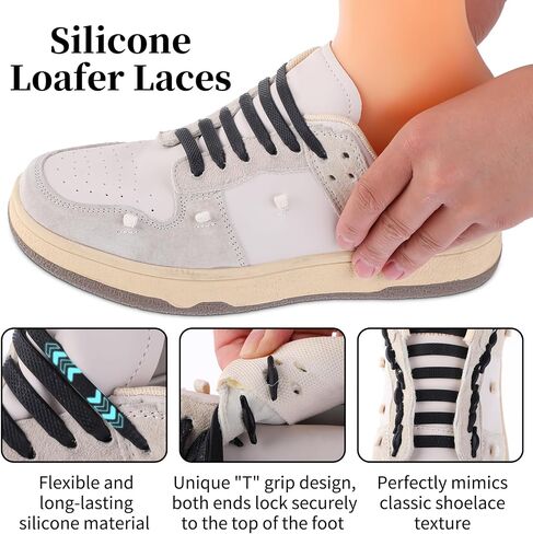 WLLHYF No Tie Shoe Laces Stretchy Silicone Elastic Lazy Shoelaces Rubber Flat Shoe Ties One Size Fits All Kids Adults in Saudi Arabia