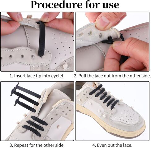 WLLHYF No Tie Shoe Laces Stretchy Silicone Elastic Lazy Shoelaces Rubber Flat Shoe Ties One Size Fits All Kids Adults in Saudi Arabia