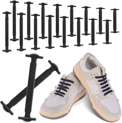WLLHYF No Tie Shoe Laces Stretchy Silicone Elastic Lazy Shoelaces Rubber Flat Shoe Ties One Size Fits All Kids Adults in Saudi Arabia