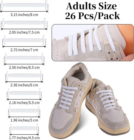 WLLHYF No Tie Shoe Laces Stretchy Silicone Elastic Lazy Shoelaces Rubber Flat Shoe Ties One Size Fits All Kids Adults in Saudi Arabia