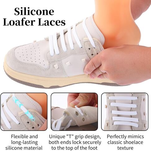 WLLHYF No Tie Shoe Laces Stretchy Silicone Elastic Lazy Shoelaces Rubber Flat Shoe Ties One Size Fits All Kids Adults in Saudi Arabia