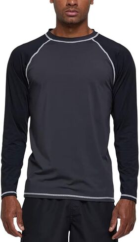YuKaiChen Men's Rashguard Sun Shirts UPF 50+ UV Protection Long Sleeve Rash Guard Swim Shirt in Saudi Arabia