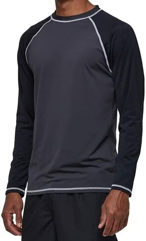 YuKaiChen Men's Rashguard Sun Shirts UPF 50+ UV Protection Long Sleeve Rash Guard Swim Shirt in Saudi Arabia