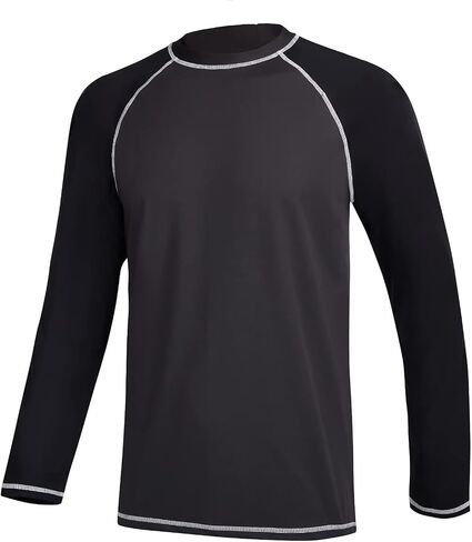 YuKaiChen Men's Rashguard Sun Shirts UPF 50+ UV Protection Long Sleeve Rash Guard Swim Shirt in Saudi Arabia