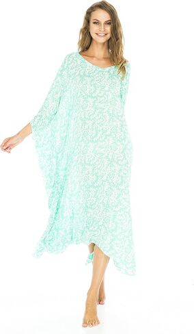 Back From Bali Womens Loose Maxi Long Beach Dress Cover Up Caftan Floral in Saudi Arabia