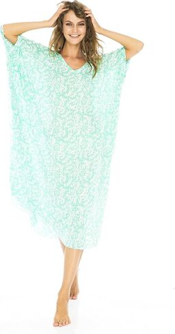 Back From Bali Womens Loose Maxi Long Beach Dress Cover Up Caftan Floral in Saudi Arabia