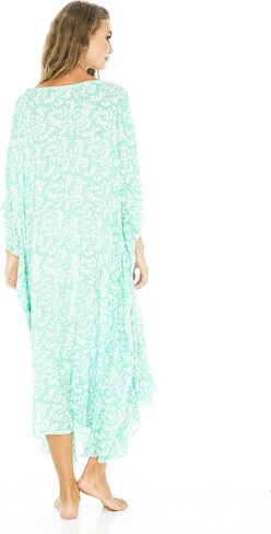 Back From Bali Womens Loose Maxi Long Beach Dress Cover Up Caftan Floral in Saudi Arabia