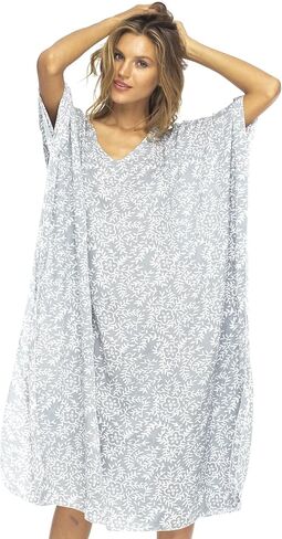 Back From Bali Womens Loose Maxi Long Beach Dress Cover Up Caftan Floral in Saudi Arabia