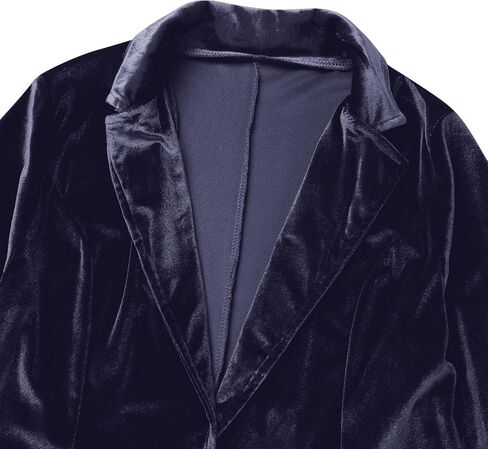 Velvet Blazer Jackets for Women Open Front Long Sleeve Lapel Collar Velvet Jacket Coat with Pockets in Kuwait